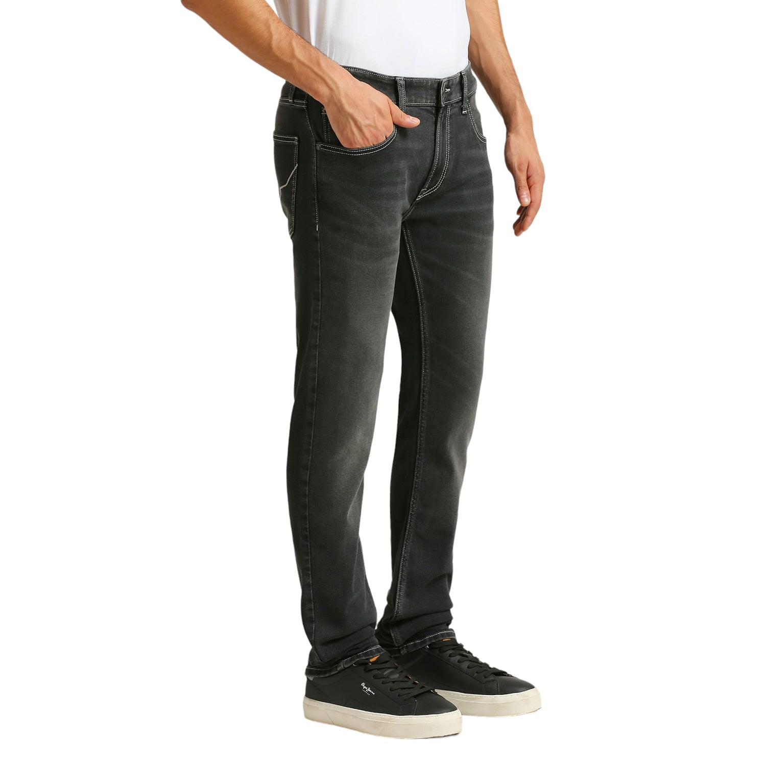Mens Black Slim Stretchable Jeans