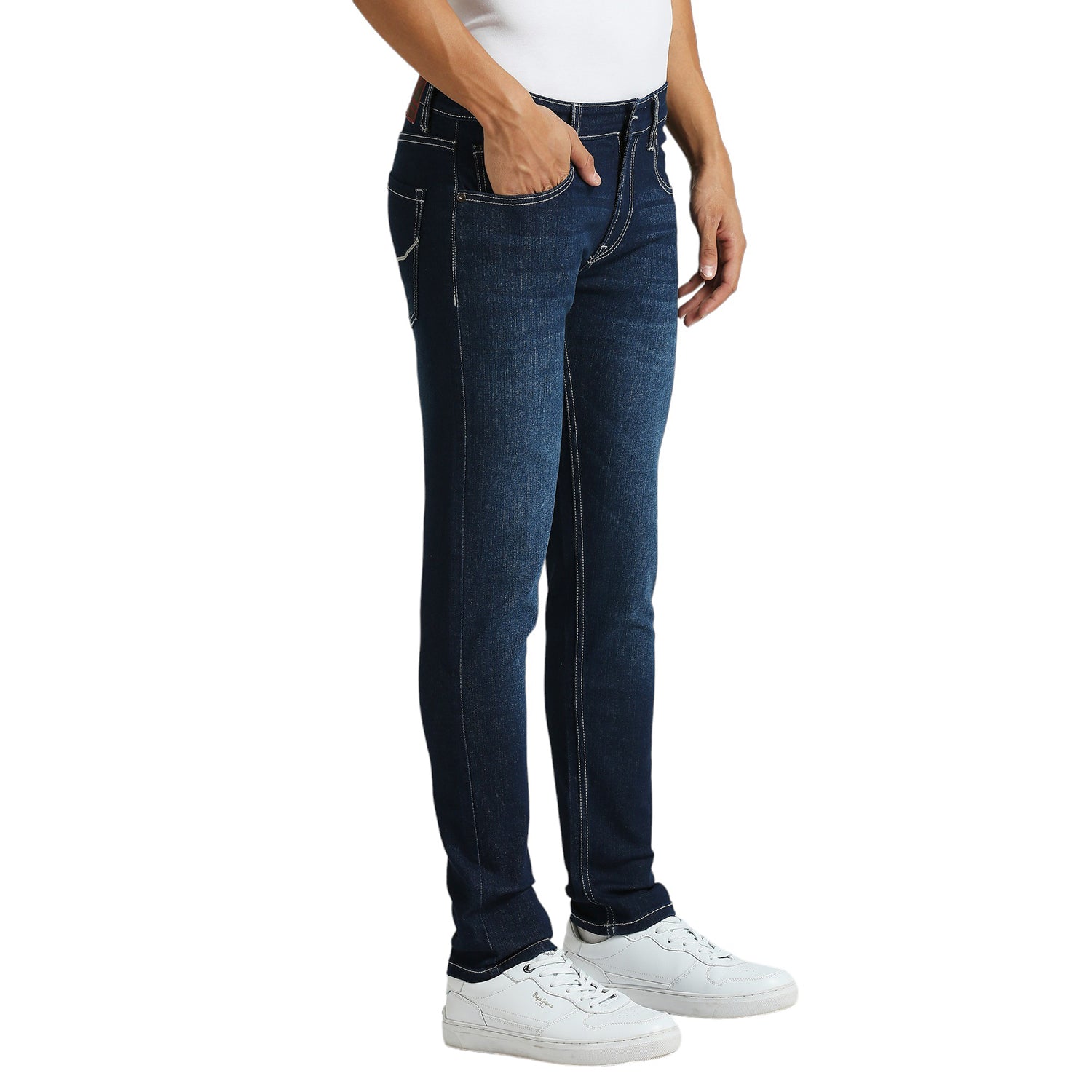 Mens Blue Slim Stretchable Jeans