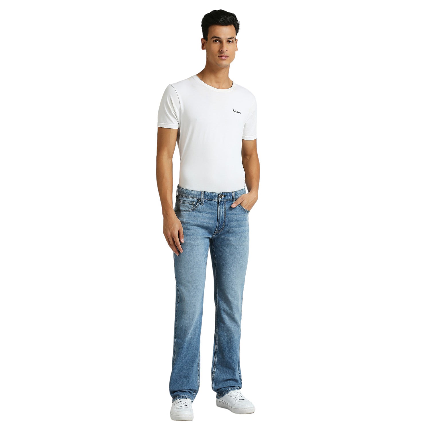 Mens Blue Regular Stretchable Jeans