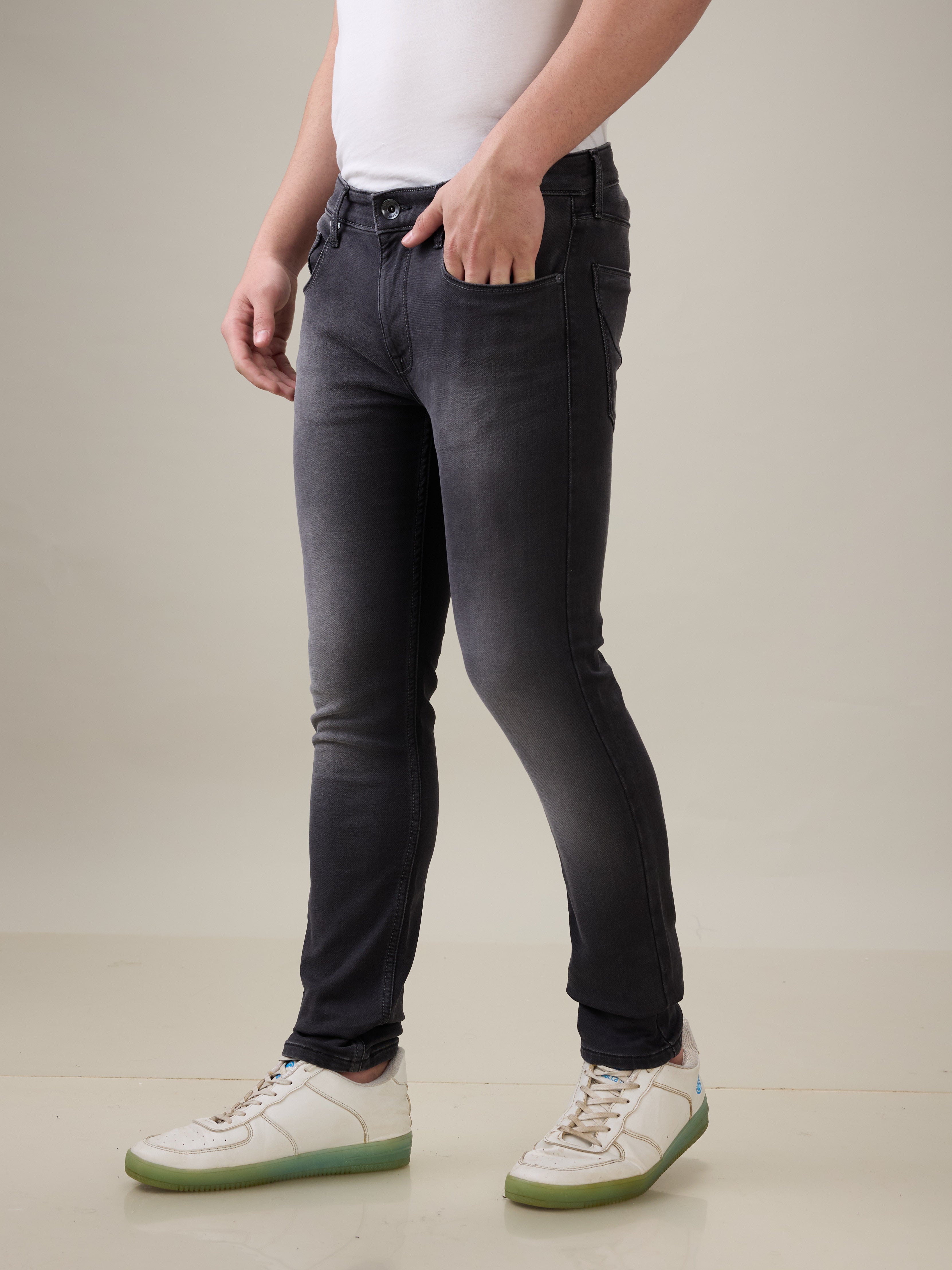 Mens Black Casual Slim Fit Jeans