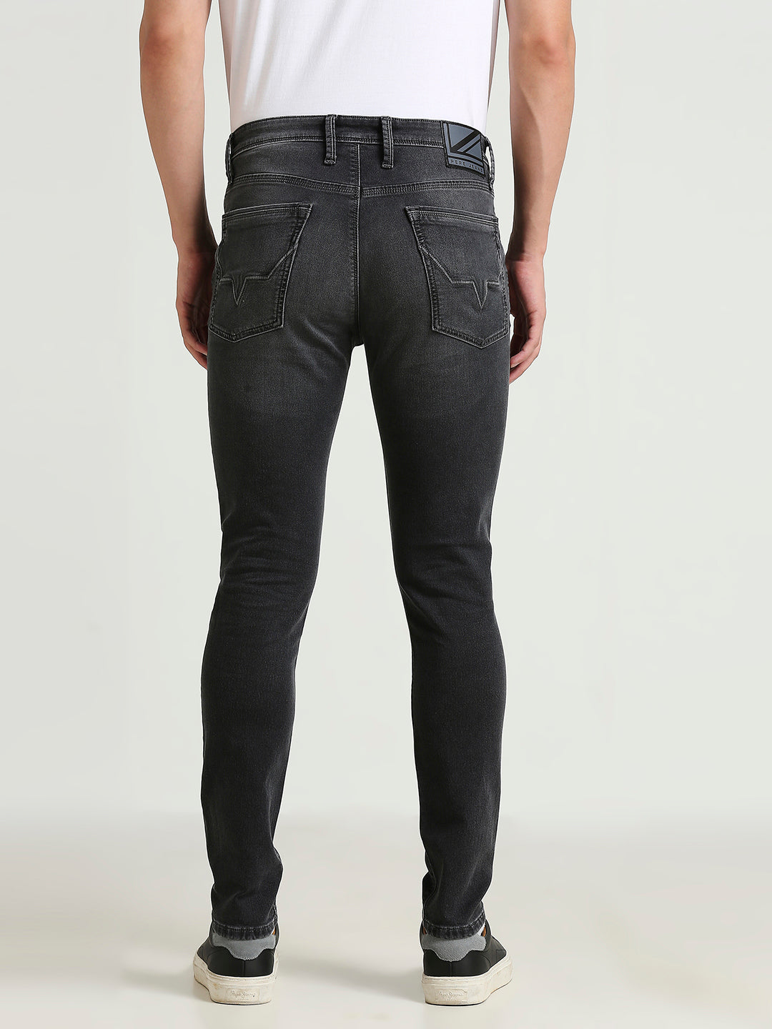 Mens Grey Regular Stretchable Jeans