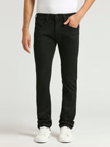 Mens Black Regular Stretchable Jeans