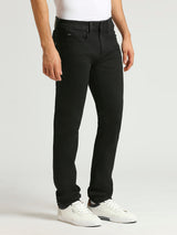 Mens Black Regular Stretchable Jeans