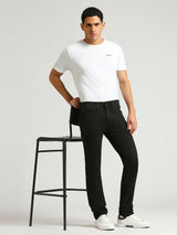 Mens Black Regular Stretchable Jeans
