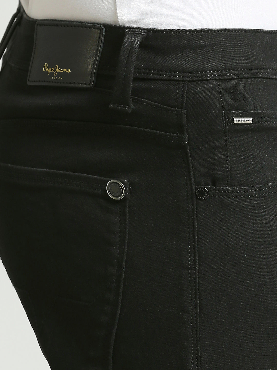 Mens Black Regular Stretchable Jeans