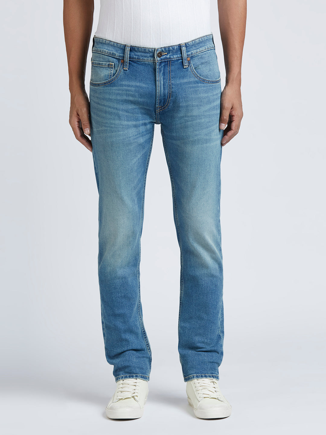Mens Blue Regular Stretchable Jeans
