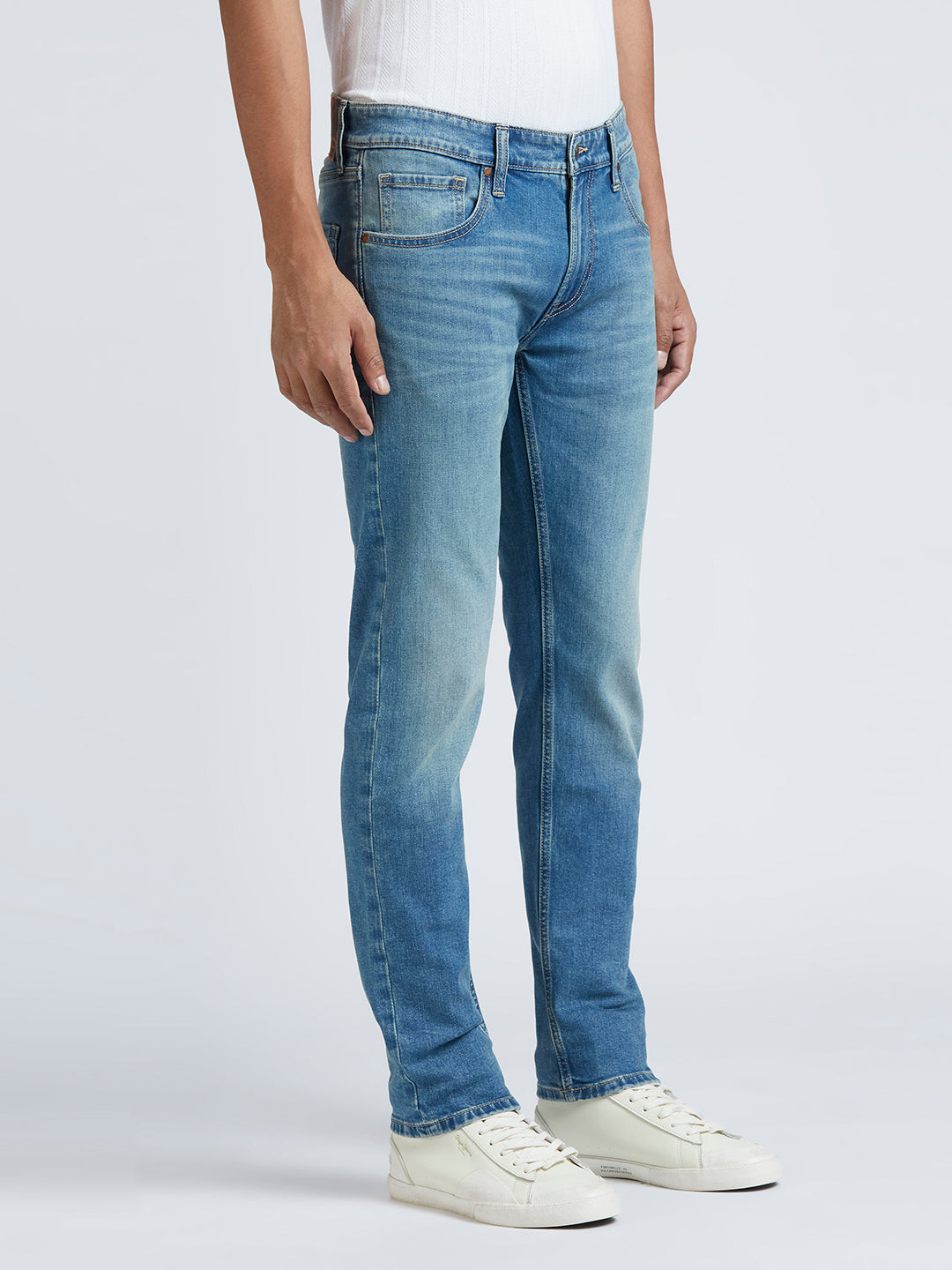 Mens Blue Regular Stretchable Jeans