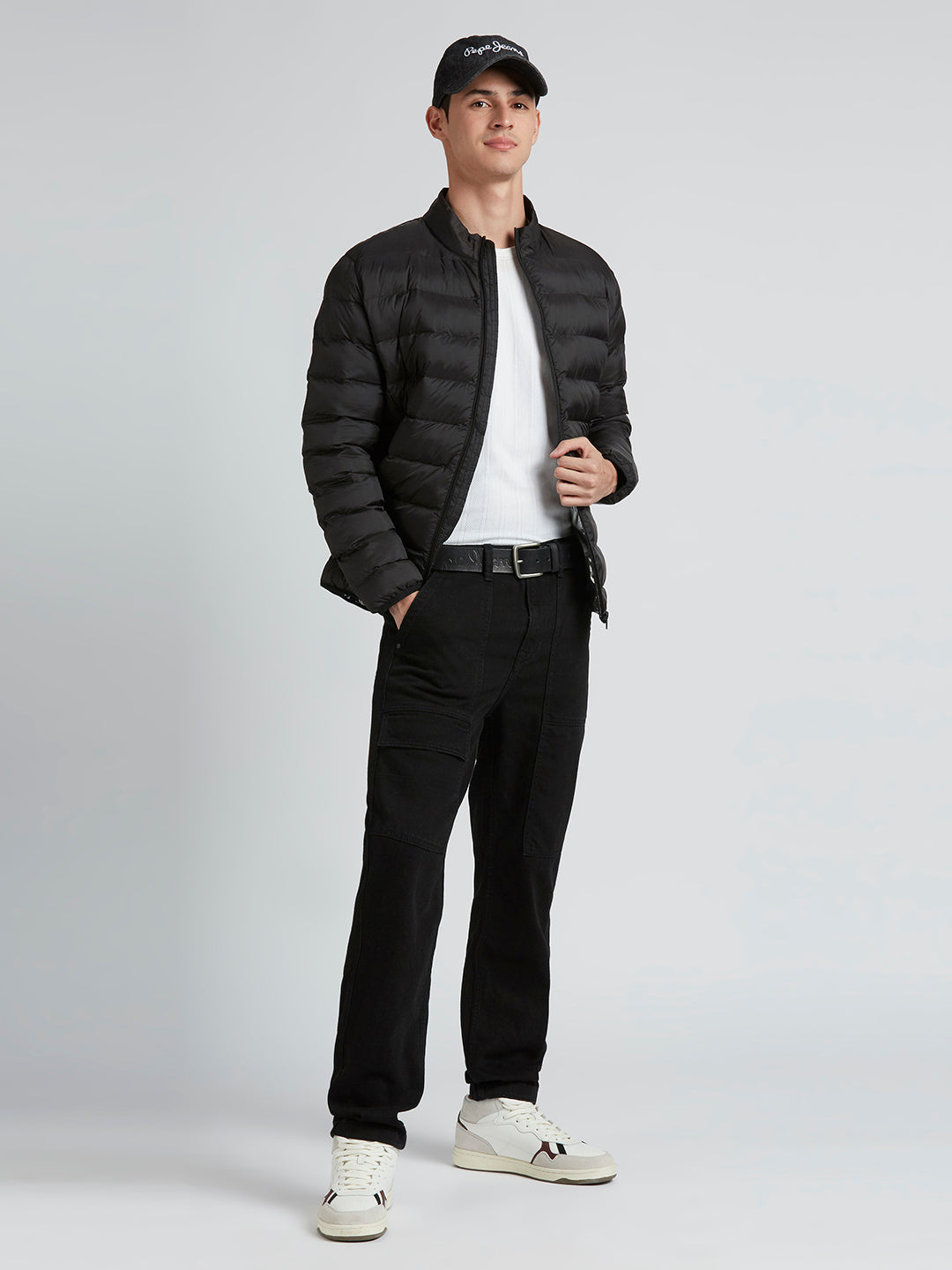 Mens Black Regular Stretchable Jeans