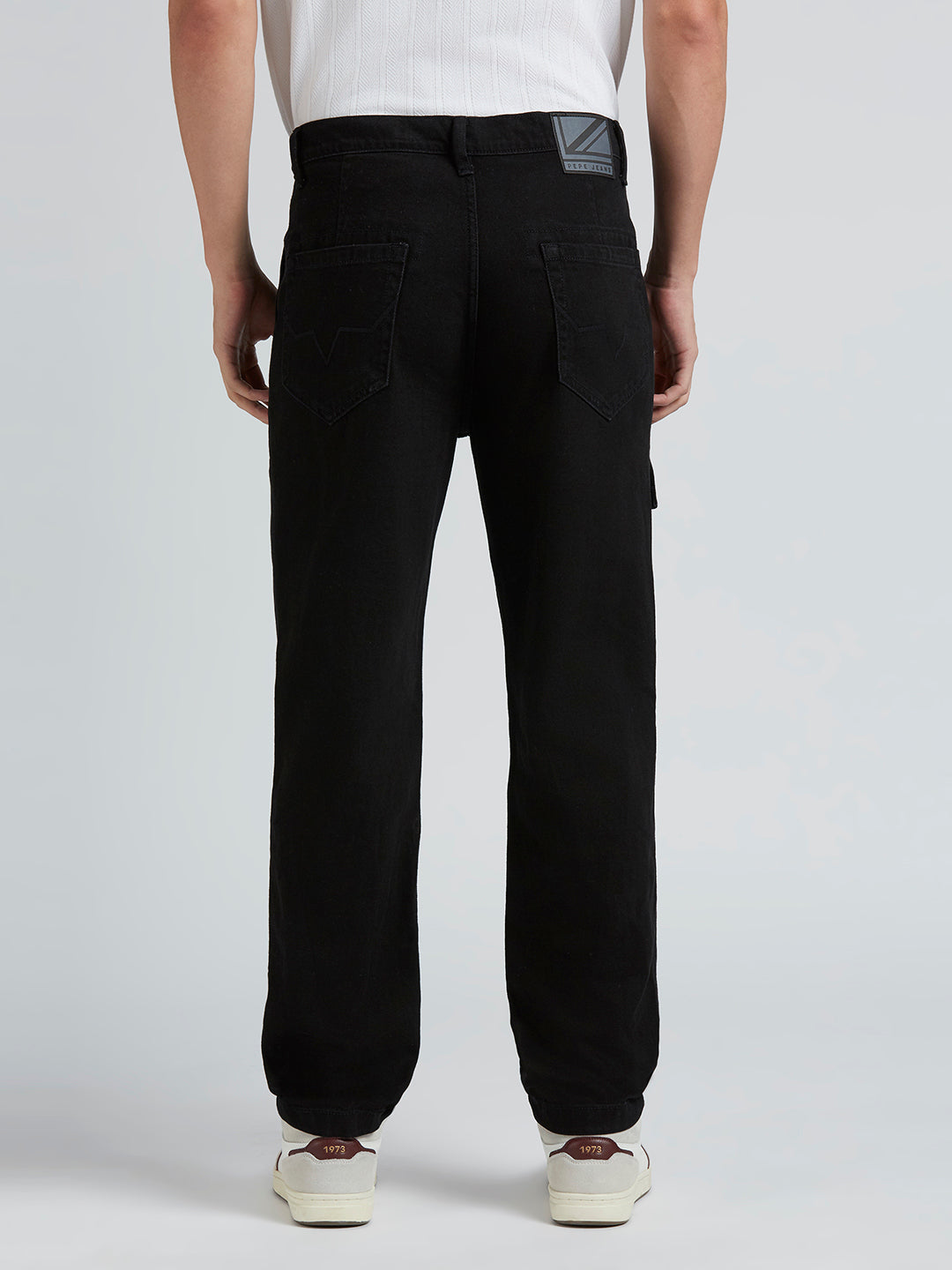 Mens Black Regular Stretchable Jeans