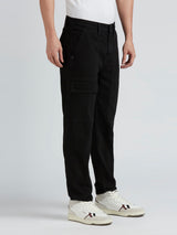 Mens Black Regular Stretchable Jeans