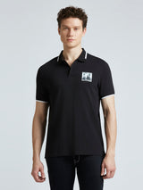 Mens Black Casual Regular Printed Half Sleeves Tshirt