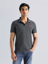 Mens Grey Casual Regular Solid Half Sleeves Tshirt
