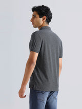 Mens Grey Casual Regular Solid Half Sleeves Tshirt