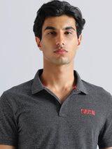 Mens Grey Casual Regular Solid Half Sleeves Tshirt