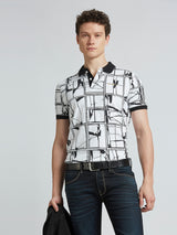 Mens Black Casual Regular Printed Half Sleeves Tshirt