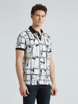 Mens Black Casual Regular Printed Half Sleeves Tshirt