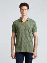 Mens Green Casual Regular Printed Half Sleeves Tshirt