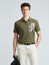 Mens Green Casual Regular Printed Half Sleeves Tshirt
