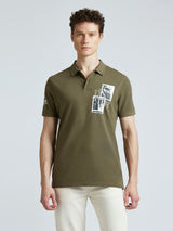 Mens Green Casual Regular Printed Half Sleeves Tshirt