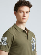 Mens Green Casual Regular Printed Half Sleeves Tshirt