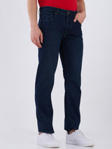 Mens Blue Casual Straight Fit Jeans