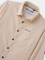Boys Yellow Casual Full Sleeves Striped Oxford Shirt