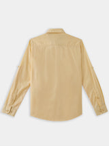Boys Yellow Casual Full Sleeves Solid Twill Shirt