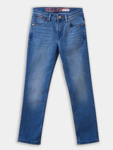 Boys Blue Casual Slim Fit Solid Jeans