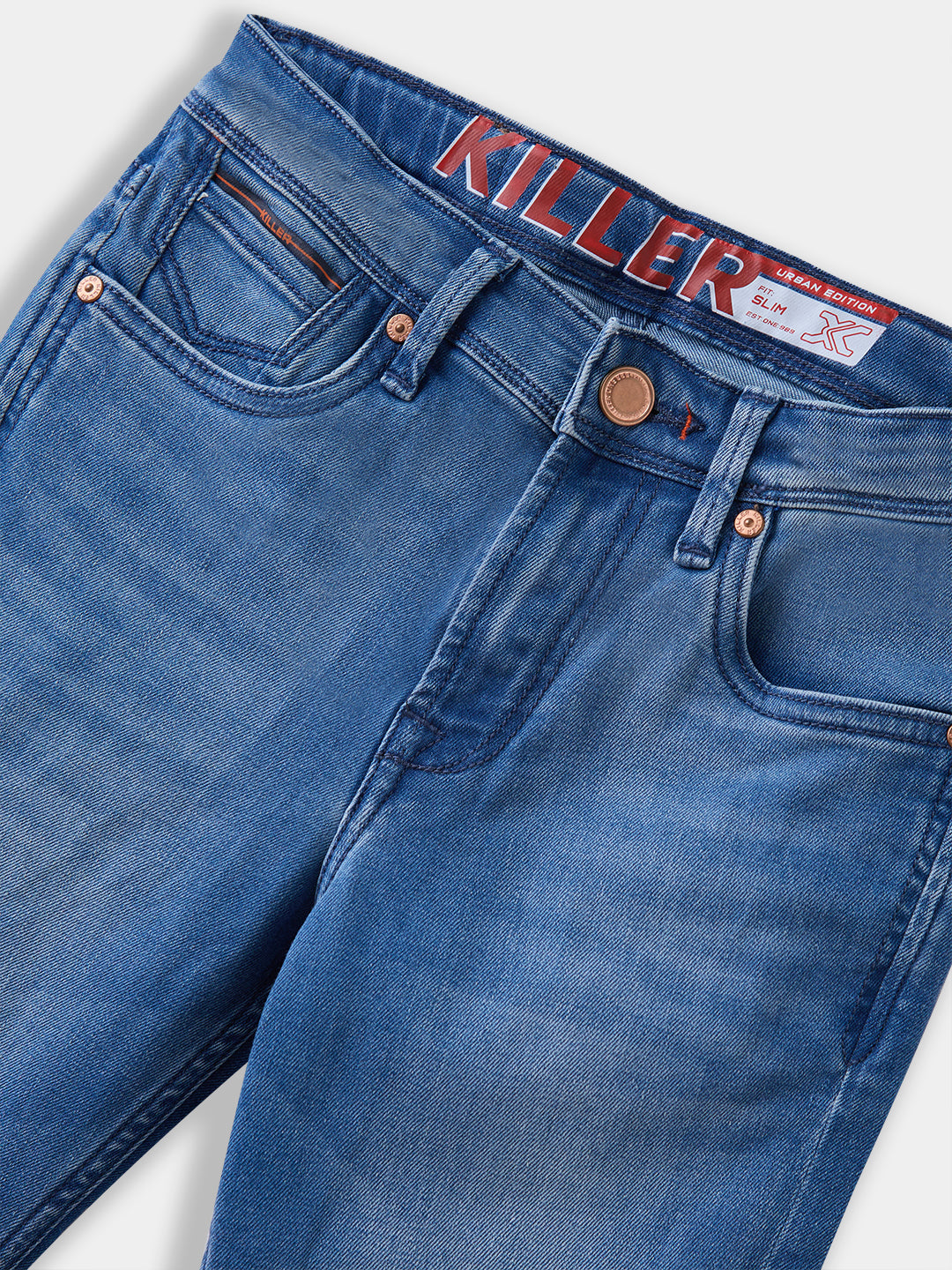 Boys Blue Casual Slim Fit Solid Jeans
