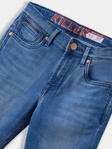 Boys Blue Casual Slim Fit Solid Jeans
