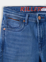 Boys Blue Casual Slim Fit Solid Jeans