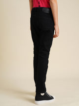 Boys Black Casual Tapered Fit Jeans