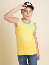 Boys Yellow Casual Regular Fit Tank