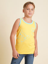 Boys Yellow Casual Regular Fit Tank