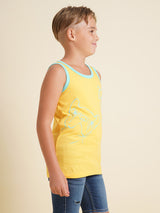 Boys Yellow Casual Regular Fit Tank