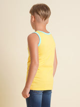 Boys Yellow Casual Regular Fit Tank
