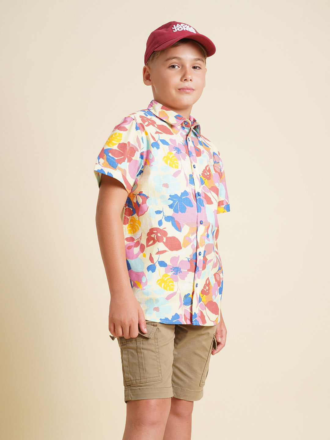 Boys Yellow Casual Regular Fit Shirt