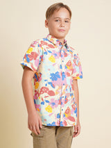 Boys Yellow Casual Regular Fit Shirt