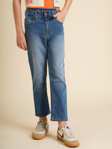 Boys Blue Casual Straight Fit Jeans