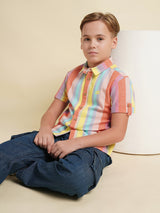Boys Multicolor Casual Regular Fit Shirt