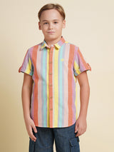 Boys Multicolor Casual Regular Fit Shirt
