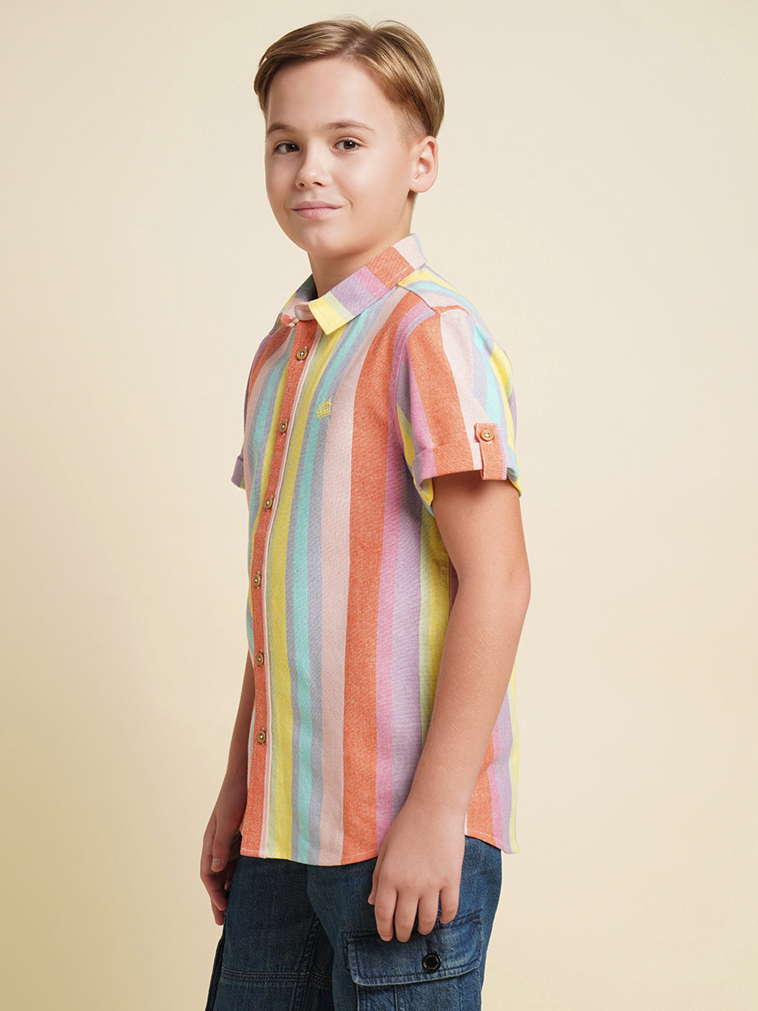 Boys Multicolor Casual Regular Fit Shirt
