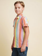 Boys Multicolor Casual Regular Fit Shirt