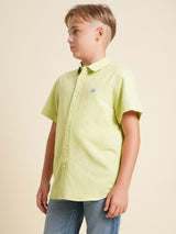 Boys Green Casual Regular Fit Shirt
