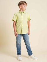 Boys Green Casual Regular Fit Shirt