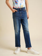 Boys Blue Casual Straight Fit Jeans