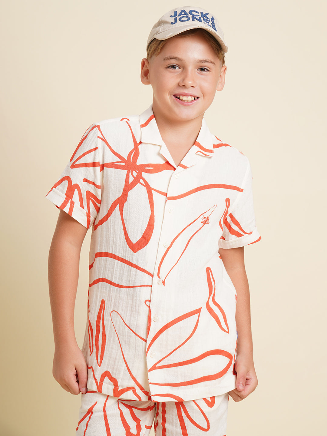 Boys White Casual Regular Fit Shirt