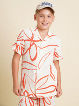 Boys White Casual Regular Fit Shirt