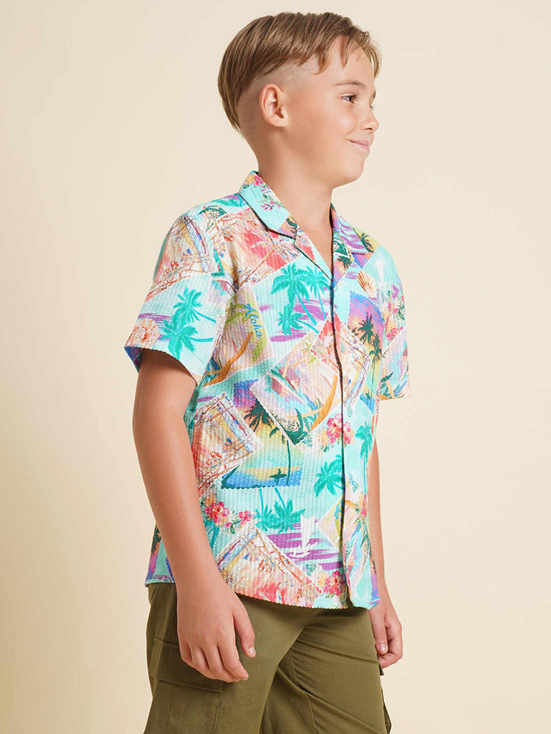 Boys Multicolor Casual Regular Fit Shirt