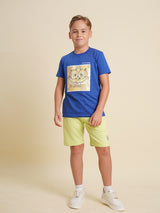 Boys Green Casual Regular Fit Shorts